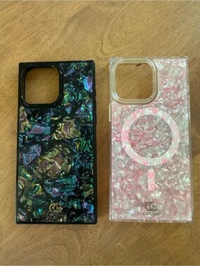 Iridescent Black & Pink MagSafe-Compatible Phone Case Cocomii iphone 15 pro max